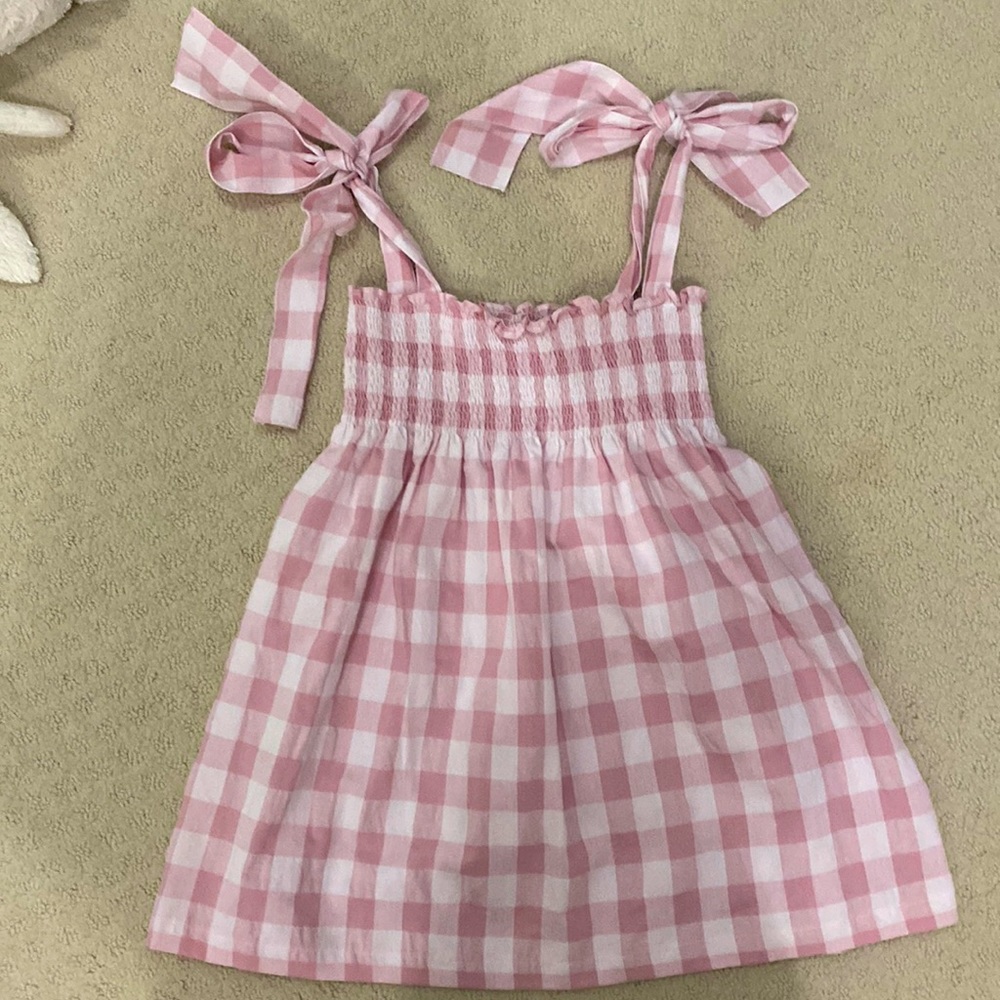 Sal & Pimenta Pink gingham tie dress.